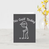 No Golf Today Funny Sad Stickman Golfing Golfer Me カード (黄色い花)