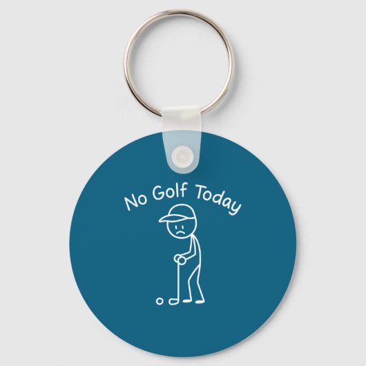 No Golf Today Funny Sad Stickman Golfing Golfer Me キーホルダー (正面)