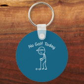 No Golf Today Funny Sad Stickman Golfing Golfer Me キーホルダー (正面)
