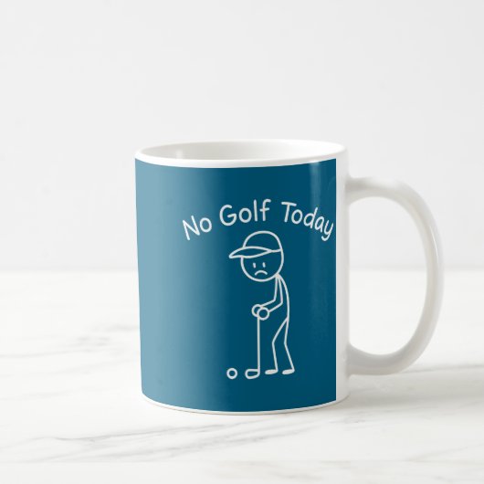 No Golf Today Funny Sad Stickman Golfing Golfer Me コーヒーマグカップ (右)