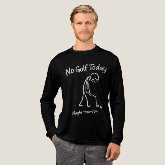 No Golf Today Maybe Tomorrow Funny Lazy Golfer Quo トライブレンドＴシャツ (正面全体)