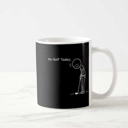 No Golf Today Minimalist Golf Funny Stickman Golfe コーヒーマグカップ (右)