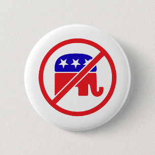 NO GOP – 反共和党ゾウ 缶バッジ