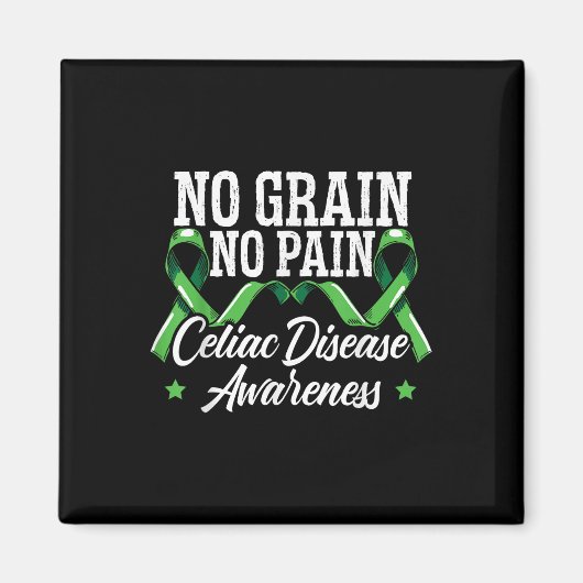 No Grain No Pain Celiac病認識度月 マグネット (正面)