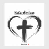 No Greater Love Cross Black Heart シール (シート)