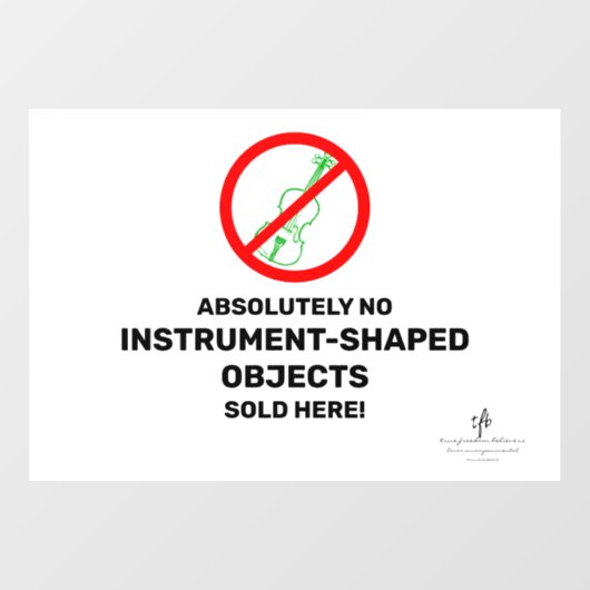 No Green Violinsローカルミュージックストア ウィンドウサイン (シート)