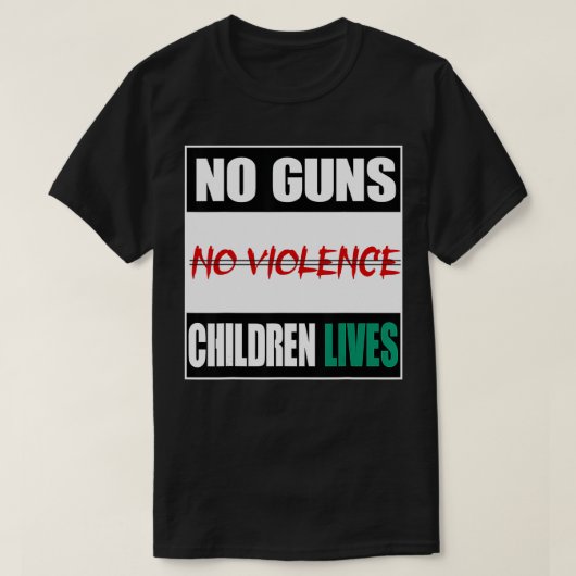 NO GUNS END VIOLENCE Awareness Day Tシャツ (デザイン正面)