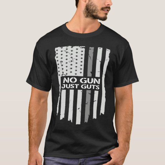 No Guns Just Guts Correctional Officer Flag Tシャツ (正面)