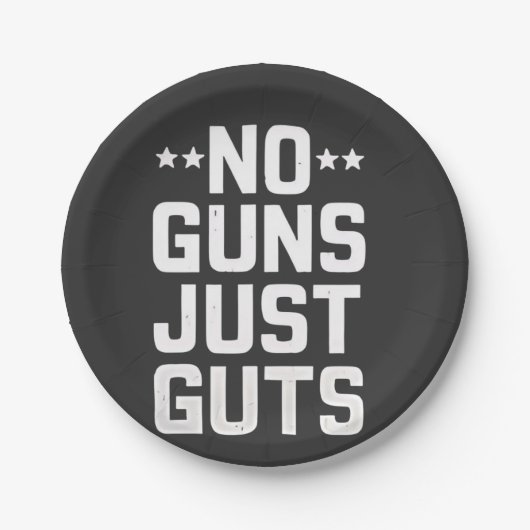 No Guns Just guts Corrections Officer ペーパープレート (正面)