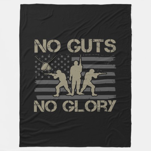 No Guts No Glory フリースブランケット (正面)