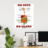 No Guts No Glory （消化器系の解剖学） ポスター (ホームオフィス)