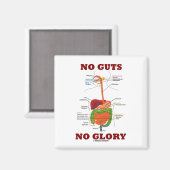 No Guts No Glory （消化器系解剖学ユーモア） マグネット (正面/裏面)