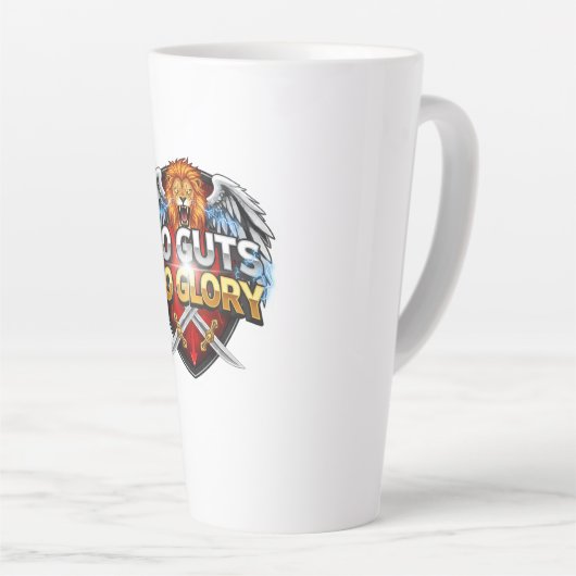 No Guts, No Glory: Motivational & Success Mindset カフェラテマグ (右アングル)