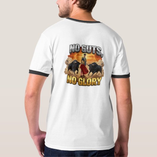 No Guts, No Glory: Motivational & Success Mindset Tシャツ (裏面フル)