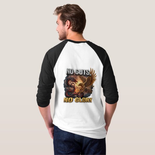 No Guts, No Glory: Motivational & Success Mindset Tシャツ (裏面フル)