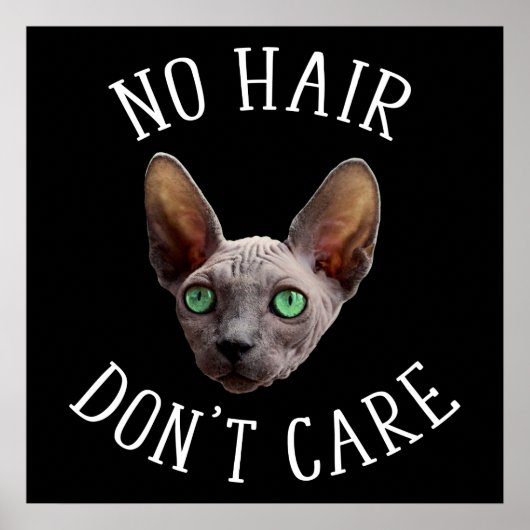 No Hair 気に Not Sphynx Catおもしろい ポスター (正面)