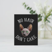 No Hair 気に Not Sphynx Catおもしろい ポストカード (スタンド正面)