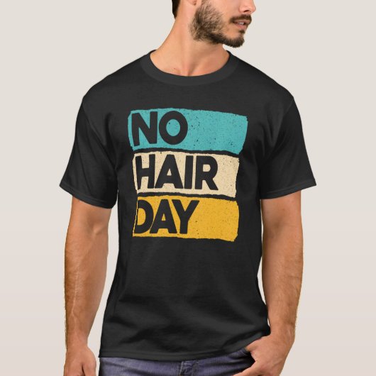 No Hair Day禿げおもしろいジョーク頭H Tシャツ (正面)
