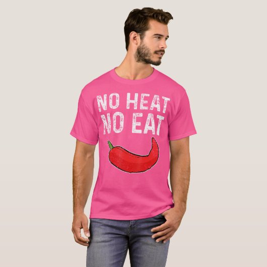 No Heat No Eat Sharp Peperoni Red Chili Pepper Tシャツ (正面フル)