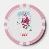 No Ho Ho Ho Pink 1000ストライプのトランプのポーカー ポーカーチップ (正面)