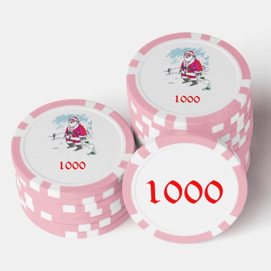 No Ho Ho Ho Pink 1000ストライプのトランプのポーカー ポーカーチップ (積み重ね)