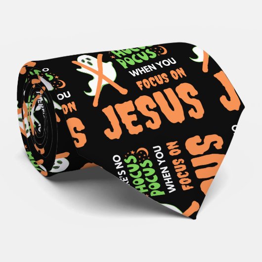 NO HOCUS POCUS Christian Halloween ネクタイ (ロール)