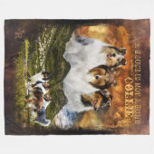 No Home w/o Rough Collie, Sheep Herding, Country - フリースブランケット (正面(横))
