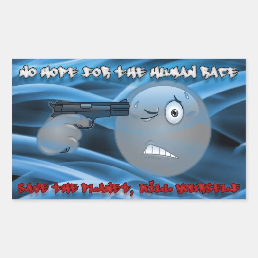 No Hope Smoky Blueステッカー 長方形シール (正面)