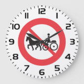 No Horse Drawn Vehicles Sign ラージ壁時計 (正面)