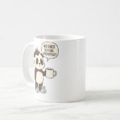 No Hugs Before Breakfast – スリーピーおもしろいパンダマグ コーヒーマグカップ (正面左)