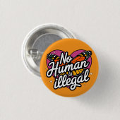 No Human is Illegal Button 缶バッジ (正面&裏面)