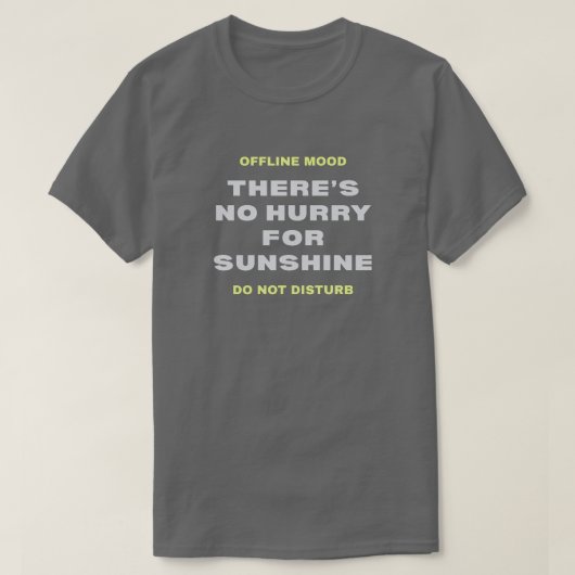 “No Hurry for Sunshine” Premium Minimalist T-Shirt Tシャツ (デザイン正面)