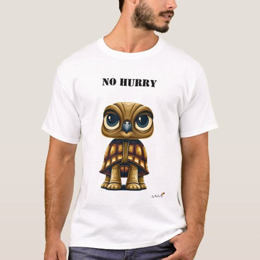 No Hurry Funny Turtle T-Shirt Tシャツ (正面)