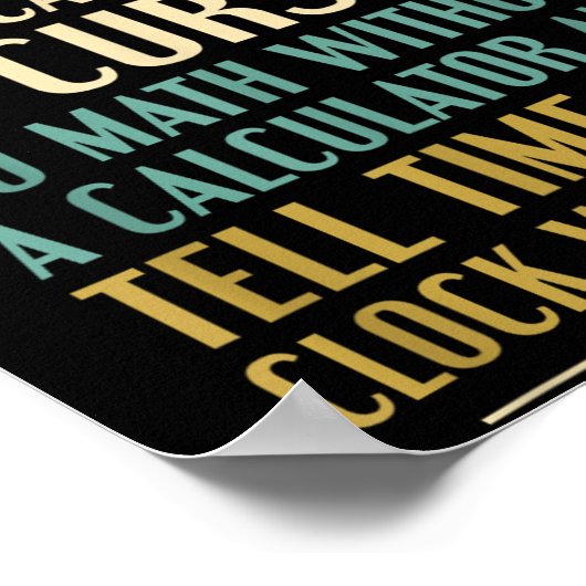 No I Can’t Do Social Media Write In Cursive Funny ポスター (角)