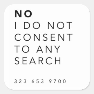 「No I Not Accept to a Search」スタンプ スクエアシール