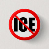 "NO ICE" protest 缶バッジ (正面)