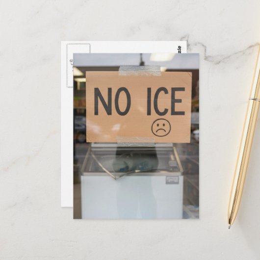 no ice sign in a window ポストカード (正面/裏面インサイチュ)