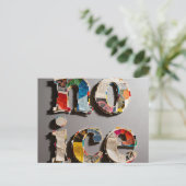 no ice unique and colorful mixed media collage ポストカード (スタンド正面)