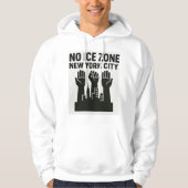 No ICE Zone Hoodie – Raised Fists Over NYC Skyline パーカ (正面)