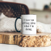 No Idea What I'm doing Funny Minimalist Modern  ツートーンマグカップ