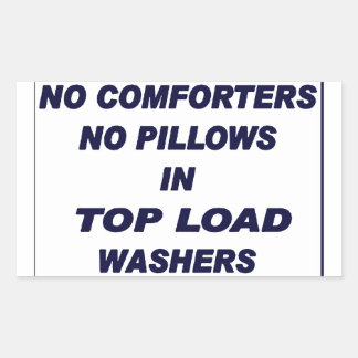 'No In Top Load Washers' Laundromat青いシール 長方形シール