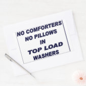 'No In Top Load Washers' Laundromat青いシール 長方形シール (封筒)