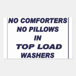 'No In Top Load Washers' Laundromat青いシール 長方形シール