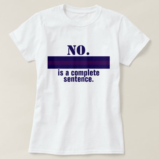 No is a Complete Sentence Feminist Resist Purple Tシャツ (デザイン正面)