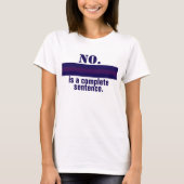 No is a Complete Sentence Feminist Resist Purple Tシャツ (正面)
