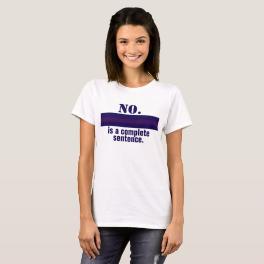 No is a Complete Sentence Feminist Resist Purple Tシャツ (正面フル)