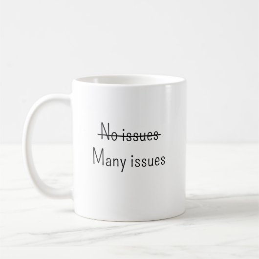 No issues Many issues コーヒーマグカップ (左)