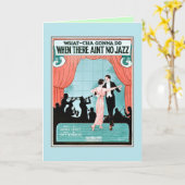 No Jazz 1920年代ジャズ時代のヴィンテージ楽譜カバー カード (黄色い花)