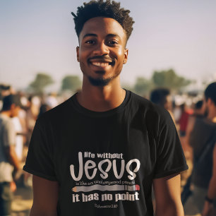 NO JESUS NO POINT CHRISTIAN FAITH引用文メンズダーク Tシャツ