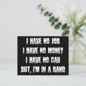 No Job – お金なし – 車なし ポストカード (スタンド正面)